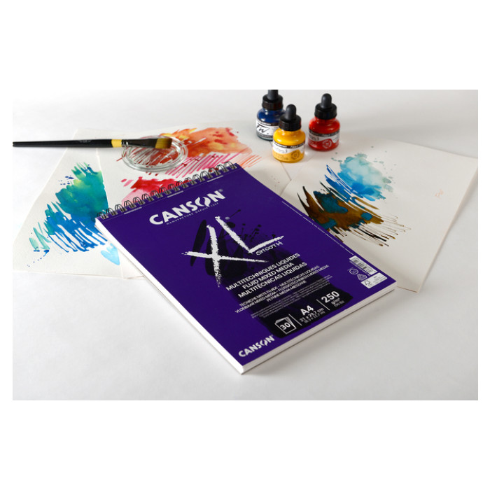 Mixed mediapapier Canson XL Fluid Mixed Media 30vel 250gr A4 extra wit