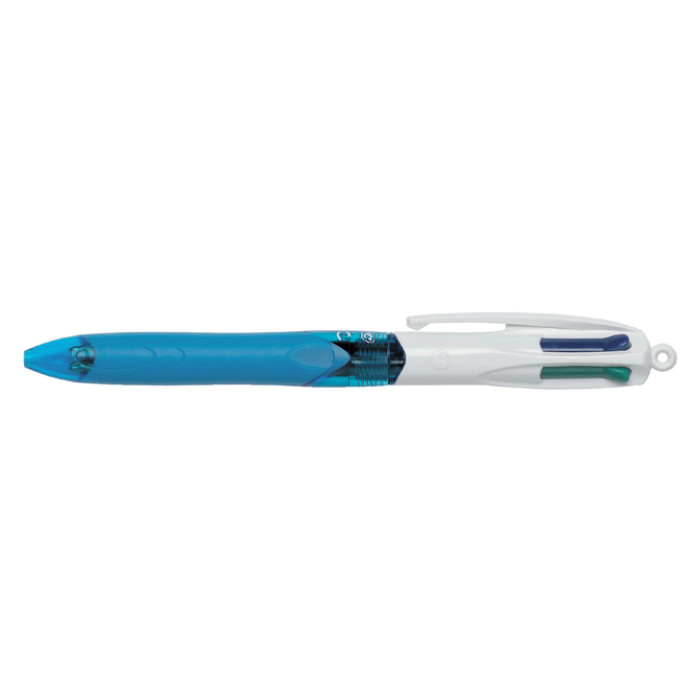 4-Kleuren balpen Bic grip medium lichtblauw