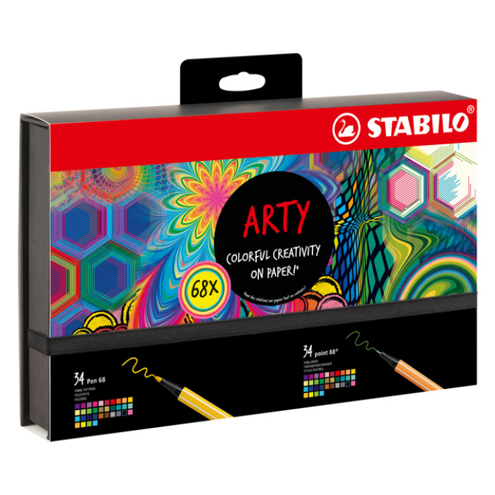 Fineliner STABILO point 88 & Pen 68  Arty creative ass luxe box 68st