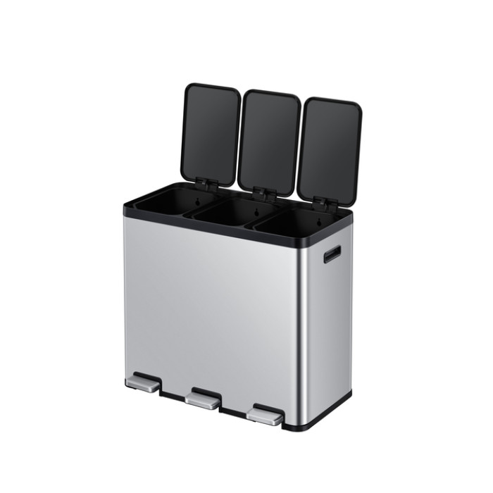 Pedaalemmer EKO Essential Recycler 3x20 liter rvs