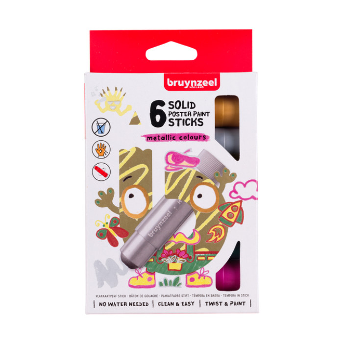 Verfstift Bruynzeel Kids assorti metallic 6 stuks