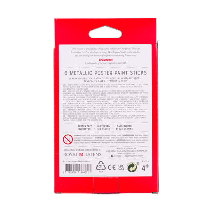 Verfstift Bruynzeel Kids assorti metallic 6 stuks