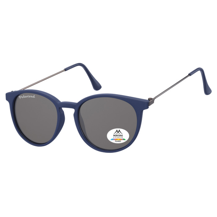 Zonnebril Montana smoke gepolariseerd rond glas en metalen pootje bl