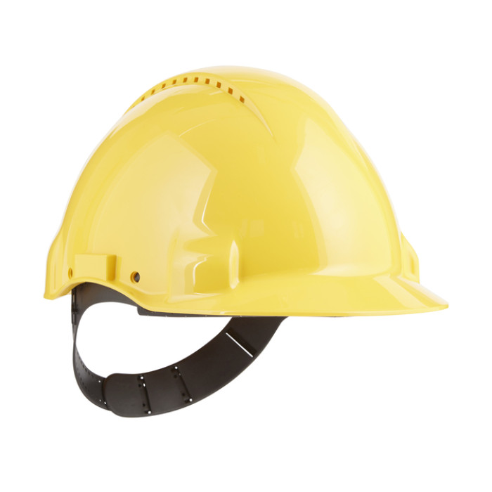 Veiligheidshelm 3M 53-62cm Uvicator en pinverstelling geel