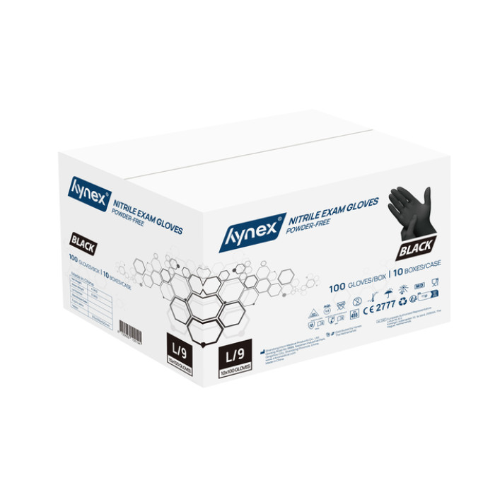 Handschoen Hynex nitril L zwart 3.5g pak à 100 stuks