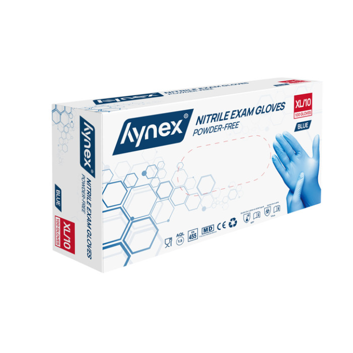 Handschoen Hynex nitril XL blauw 3.5g pak à 100 stuks