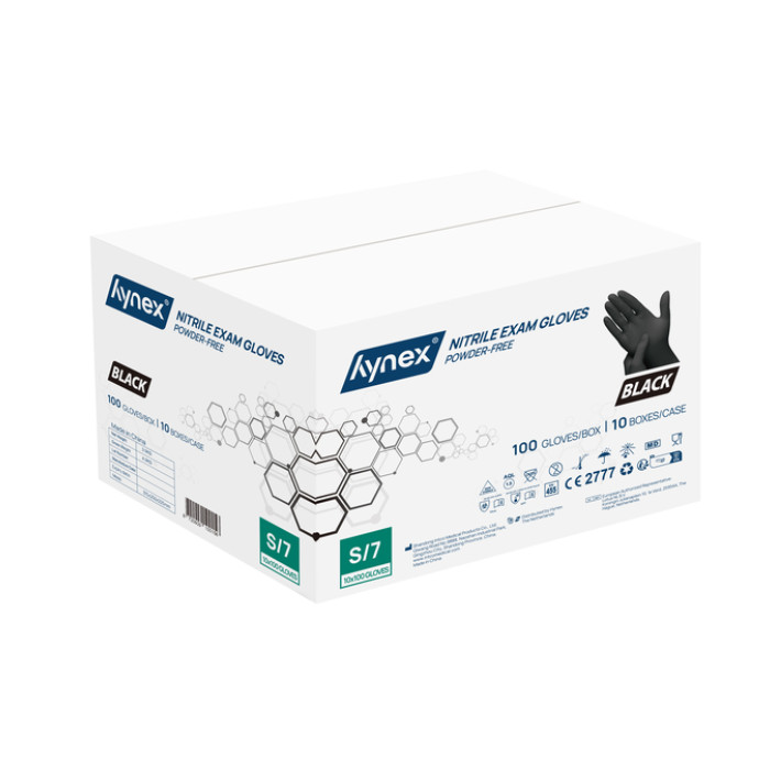 Handschoen Hynex nitril S zwart 3.5g pak à 100 stuks