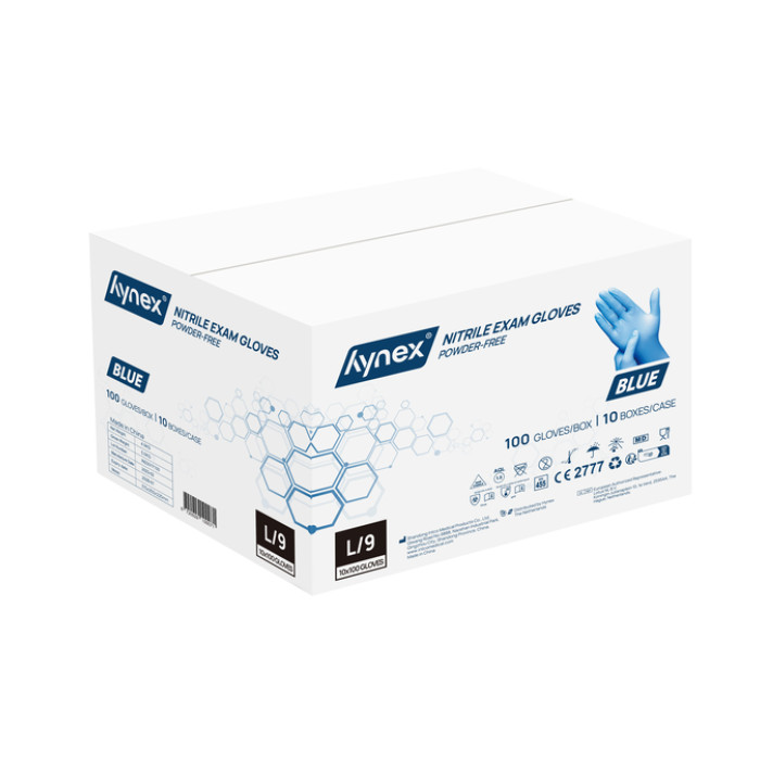 Handschoen Hynex nitril L blauw 3.5g pak à 100 stuks