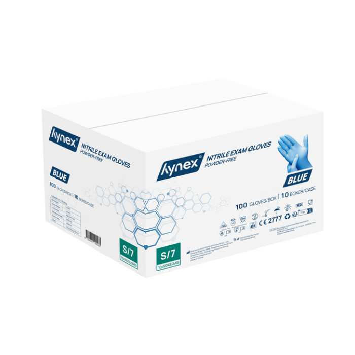 Handschoen Hynex nitril S blauw 3.5g pak à 100 stuks