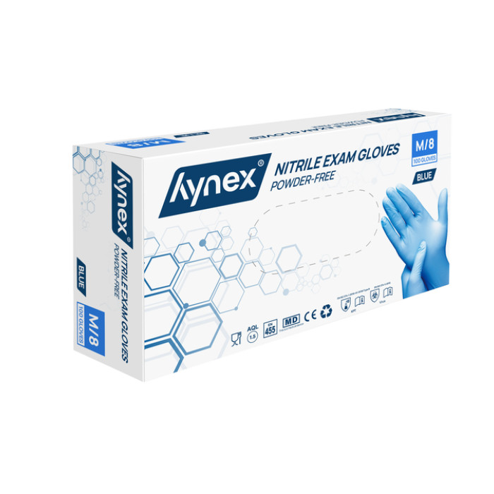 Handschoen Hynex nitril M blauw 3.5g pak à 100 stuks