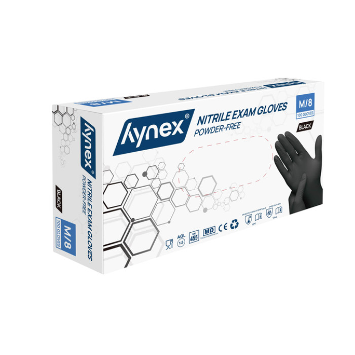 Handschoen Hynex nitril M zwart 3.5g pak à 100 stuks