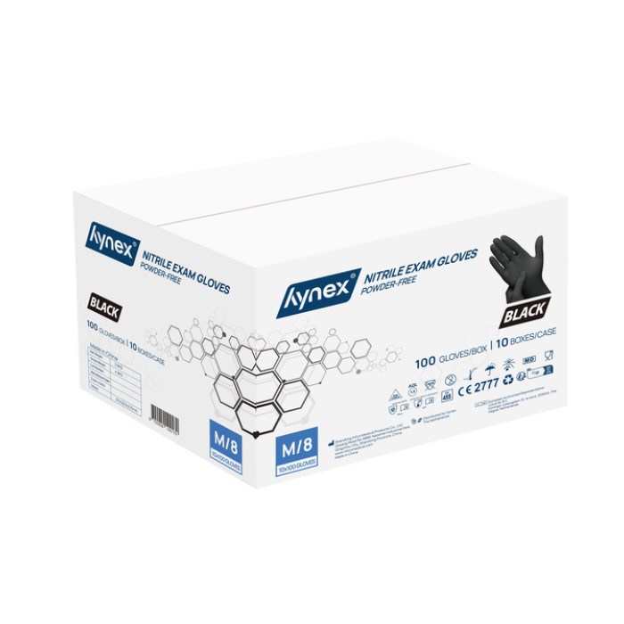 Handschoen Hynex nitril M zwart 3.5g pak à 100 stuks