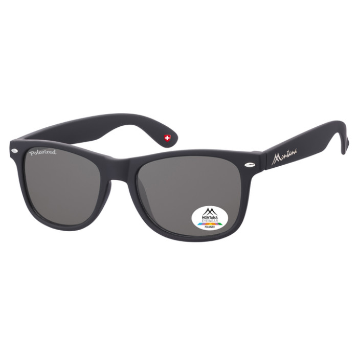 Zonnebril Montana met smoke gepolariseerd glas zwart