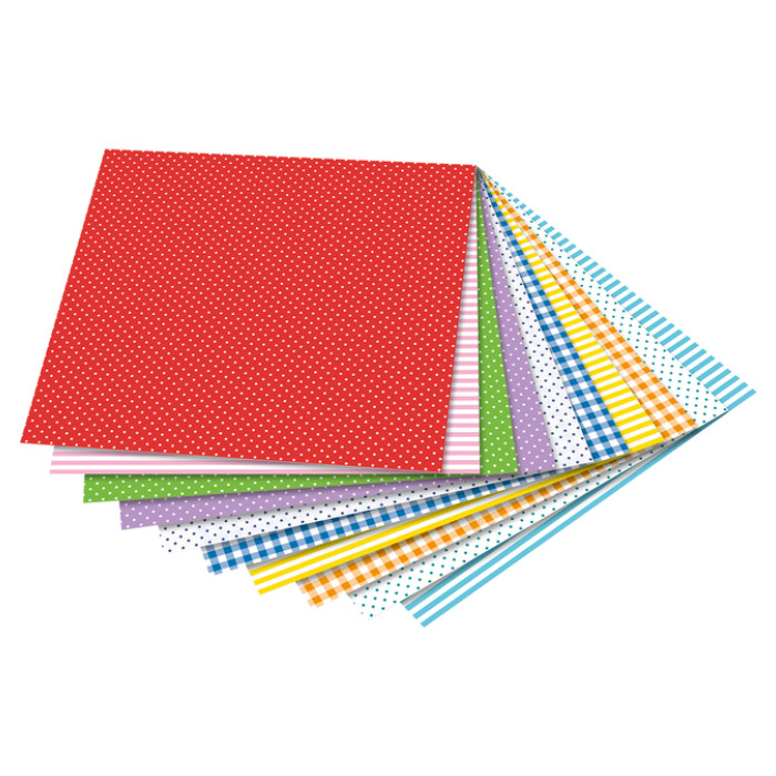 Vouwblaadjes Folia 80gr 20x20cm 50 vel 2-zijdig 10 basics designs