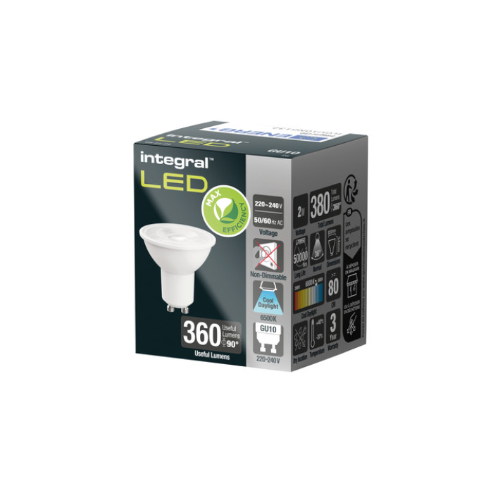 Ledlamp Integral GU10 6500K koel wit 2W 380lumen