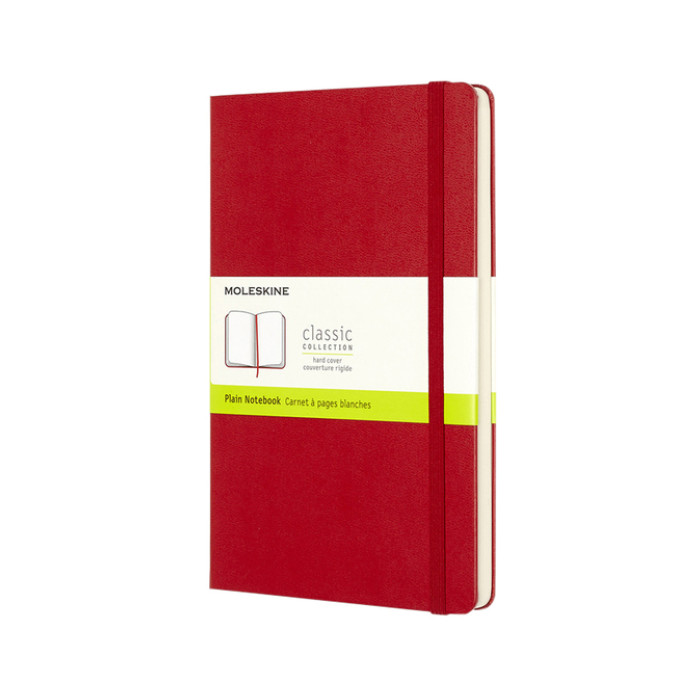 Notitieboek Moleskine large 130x210mm blanco hard cover rood