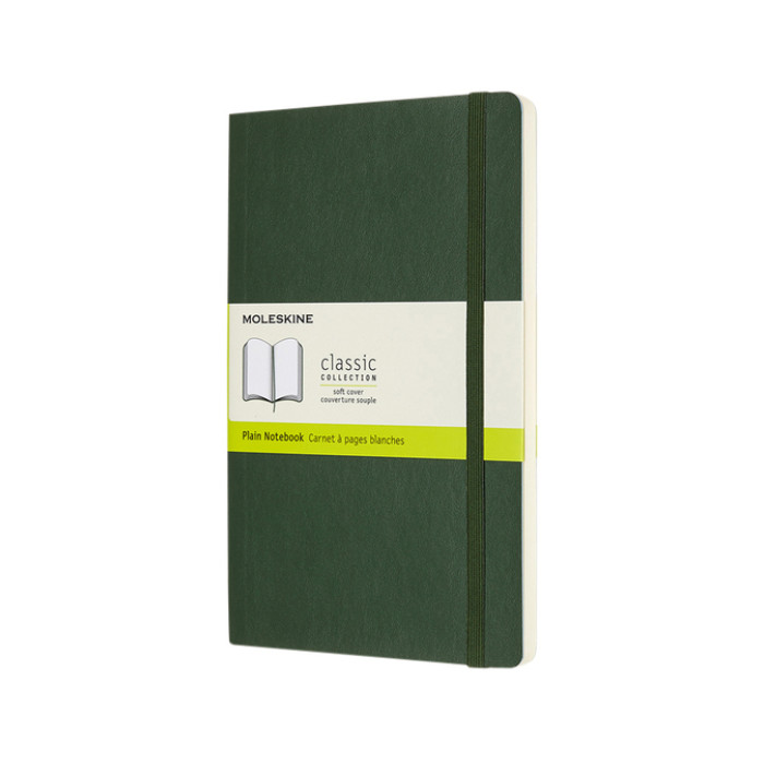 Notitieboek Moleskine large 130x210mm blanco soft cover myrtle green