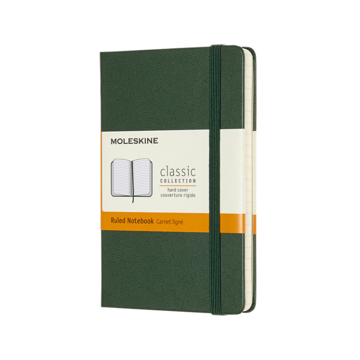 Notitieboek Moleskine pocket 90x140mm lijn hard cover myrtle green