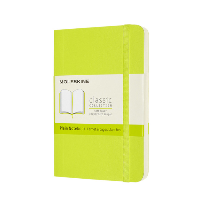 Notitieboek Moleskine pocket 90x140mm blanco soft cover lemon green