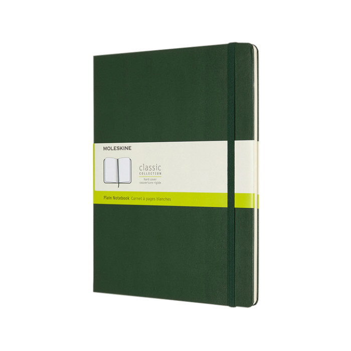 Notitieboek Moleskine XL 190x250mm blanco hard cover myrtle green
