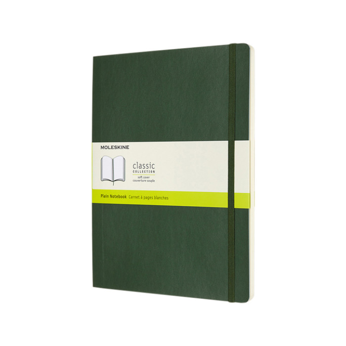 Notitieboek Moleskine XL 190x250mm blanco soft cover myrtle green