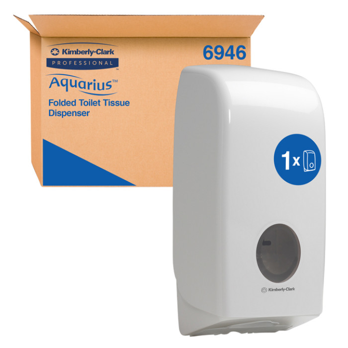 Toiletpapierdispenser Kimberly Clark Aquarius gevouwen wit 6946