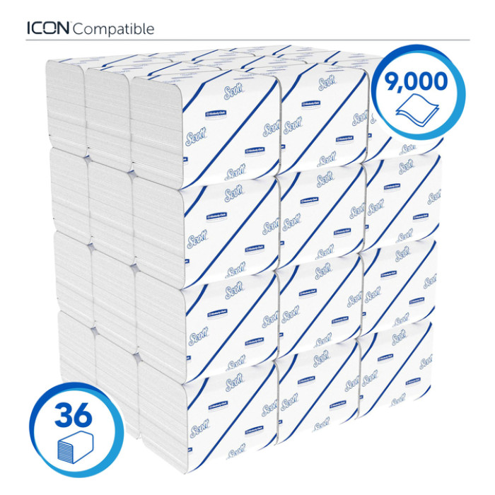 Toiletpapier Scott Control gevouwen 2-laags 110x186mm wit 8508