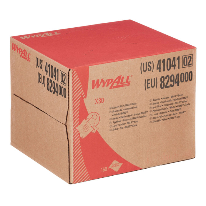 Reinigingsdoek WypAll X80 PowerClean dispenserdoos 1-laags 160 vel blauw 8294