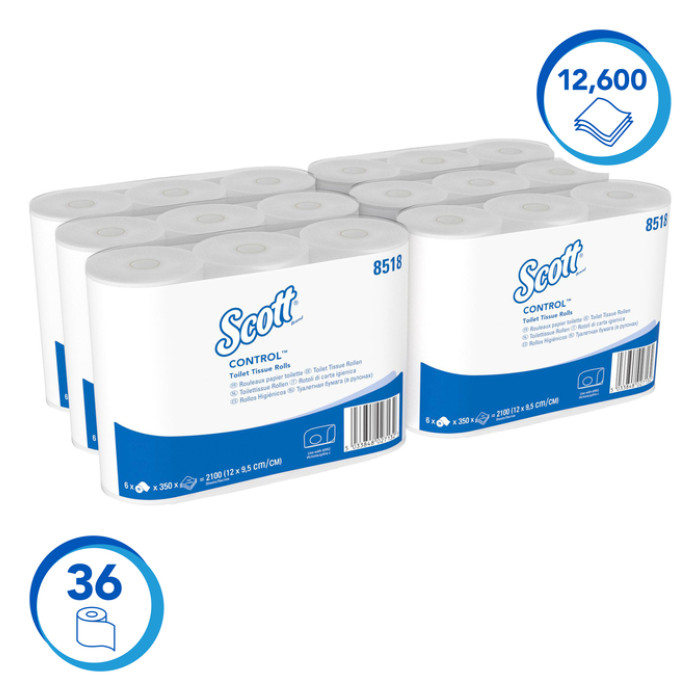 Toiletpapier Scott Control 3-laags 350 vel wit 8518