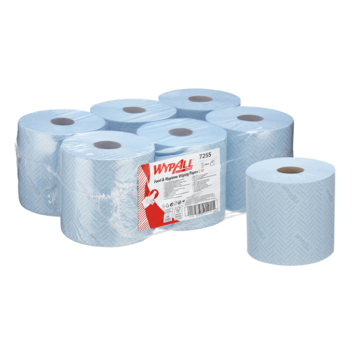 Poetspapier WypAll L10 GeneralClean 1-laags 800 vel blauw 7255