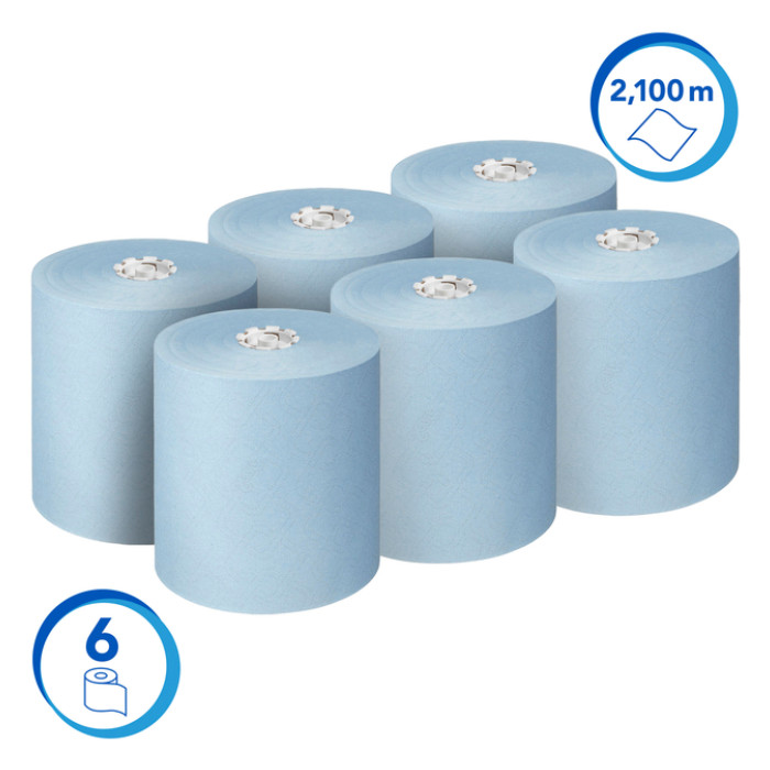 Handdoekrol Scott Essential 1-laags 350m blauw 6692