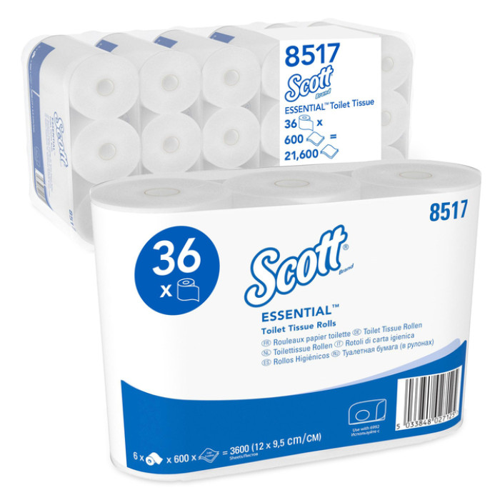 Toiletpapier Scott Essential 2-laags 600 vel wit 8517
