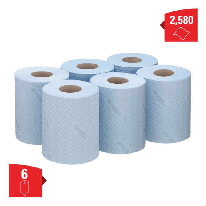 Poetspapier WypAll L10 GeneralClean 1-laags 430 vel blauw 6223