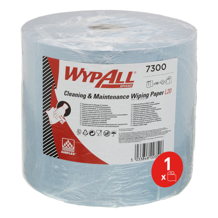 Poetspapier WypAll L20 GeneralClean 2-laags 500 vel blauw 7300