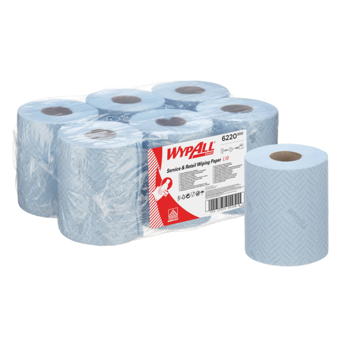Poetspapier WypAll L10 GeneralClean 1-laags 280 vel blauw 6220