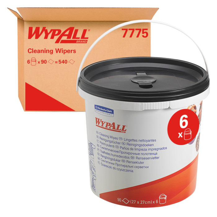Reinigingsdoek WypAll PowerClean emmer 1-laags 6x90 vel groen 7775