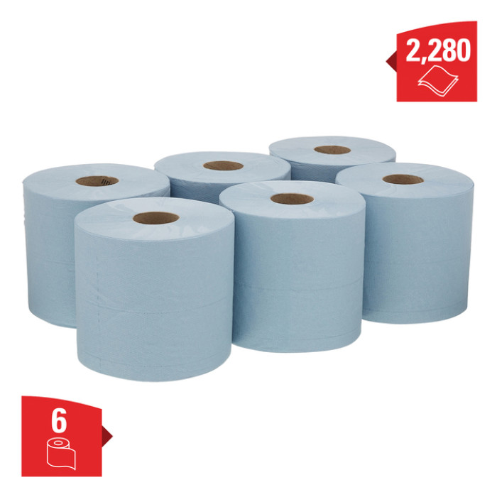 Poetspapier WypAll L20 GeneralClean 2-laags 336 vel blauw 7302