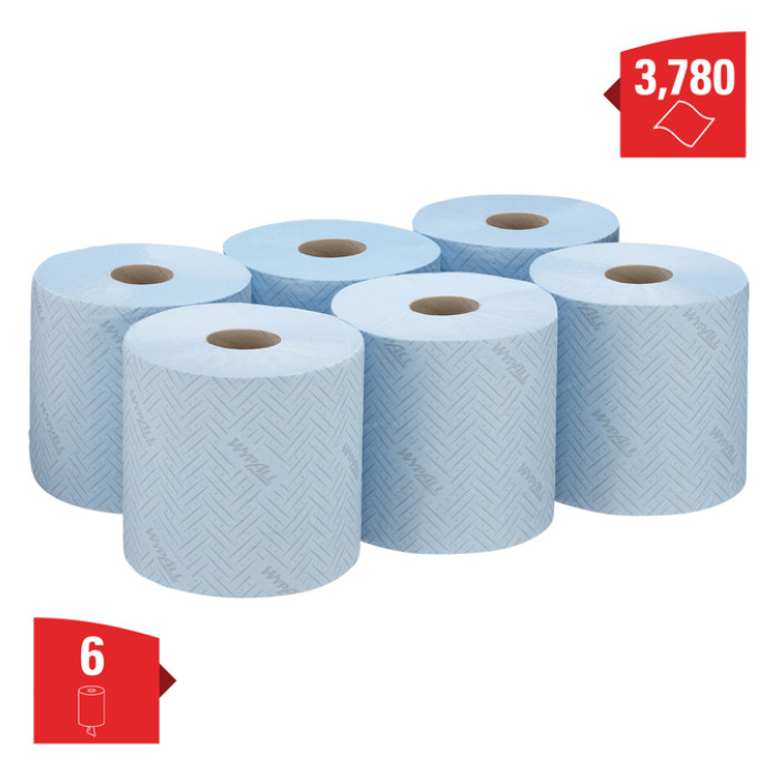 Poetspapier WypAll L10 GeneralClean 1-laags 630 vel blauw 7494