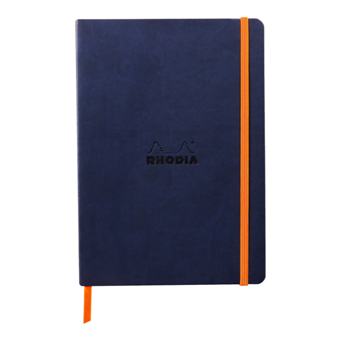Notitieboek Rhodia A5 lijn 80 vel 90gr nachtblauw