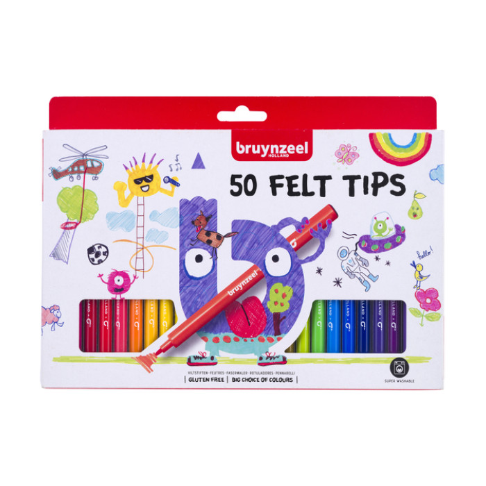 Viltstift Bruynzeel Kids assorti 50 stuks