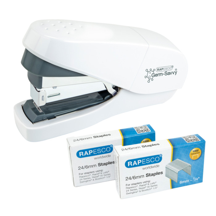 Nietmachine Rapesco Germ-Savvy Less Effort Eco antibacterieel wit