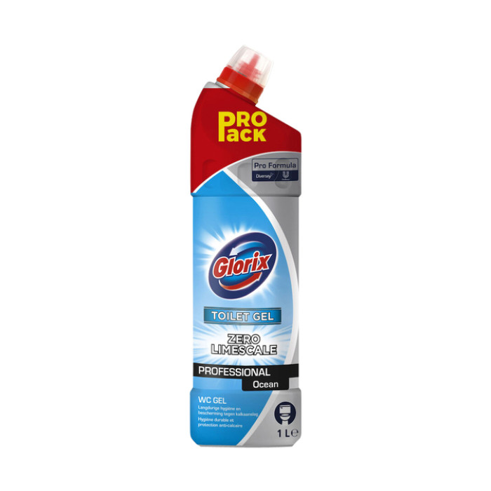 Sanitairreiniger Glorix Pro Formula Toilet Gel Ocean zonder bleek 1000ml