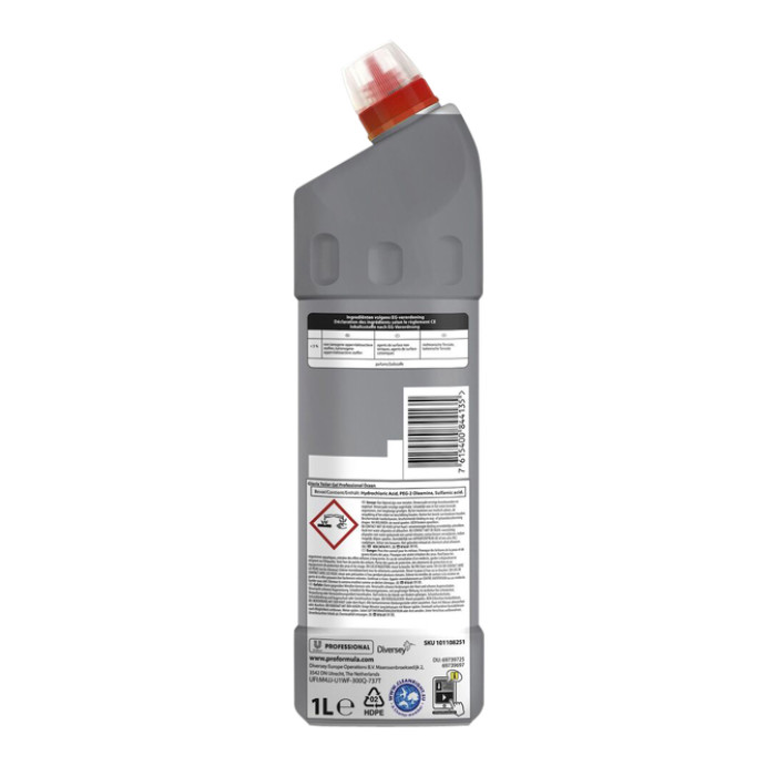 Sanitairreiniger Glorix Pro Formula Toilet Gel Ocean zonder bleek 1000ml