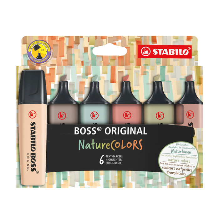 Markeerstift STABILO Boss 70/6 nature colors etui à 6 stuks