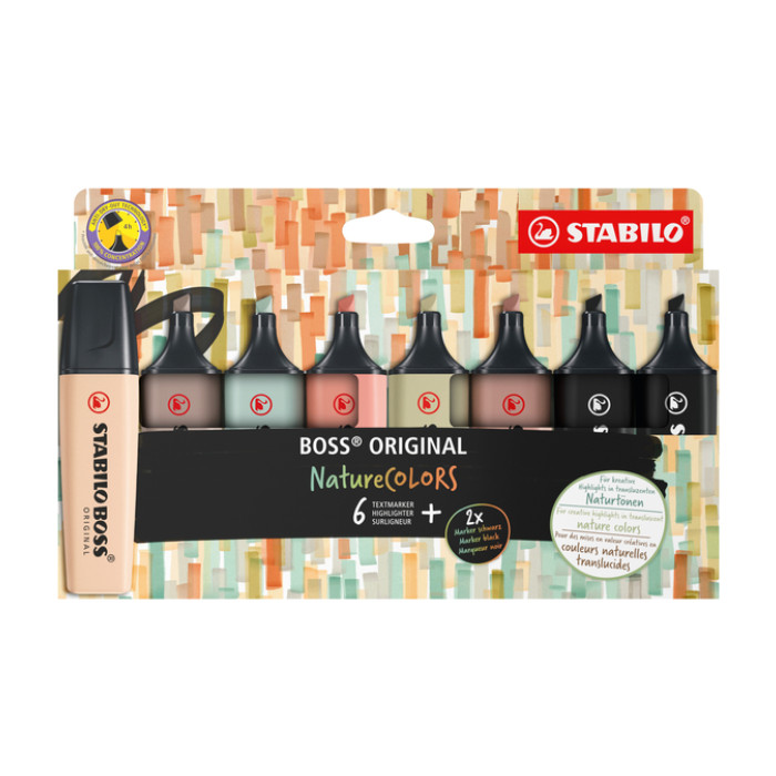 Markeerstift STABILO Boss 70/8 nature colors etui à 8 stuks