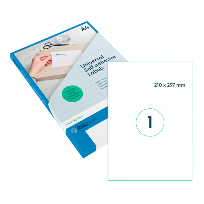 Etiket Rillprint 210x297mm mat transparant 25 stuks