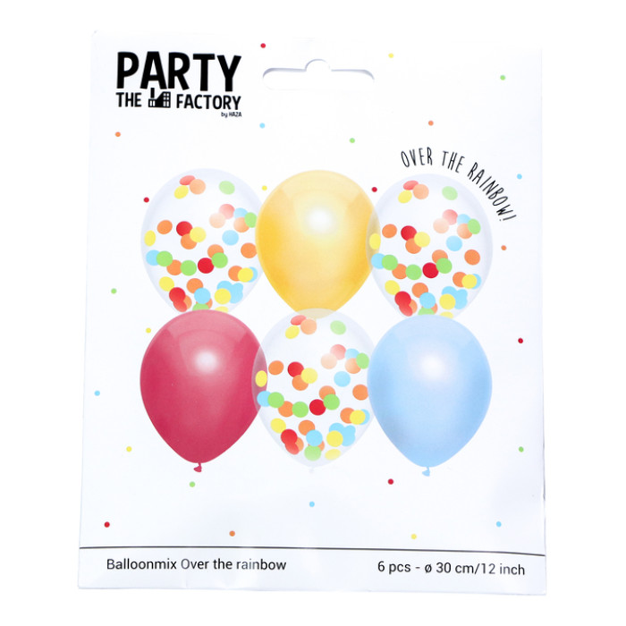 Ballonnen Haza Over The Rainbow 30cm 6 stuks assorti