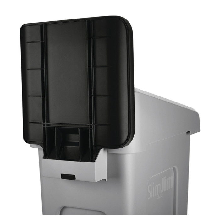 Paneel Rubbermaid Slim Jim Recyclestation voor label zwart