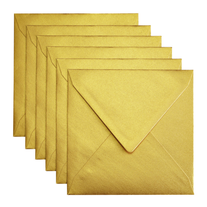 Envelop Papicolor 140x140mm metallic goud pak à 6 stuks
