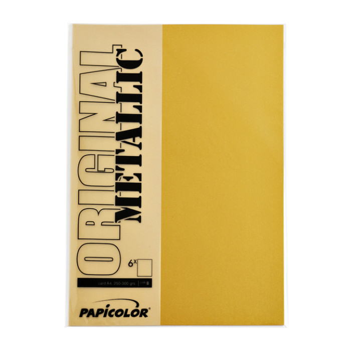 Kopieerpapier Papicolor A4 120gr 6 vel metallic goud